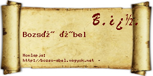 Bozsó Ábel névjegykártya